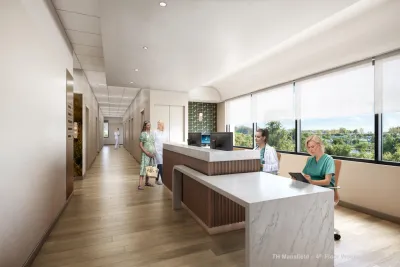 Rendering image of the new lobby for the Maternity Care department at Texas Health Hospital Mansfield