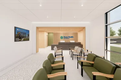 Rendering of the ED waiting room at Texas Health Midlothian