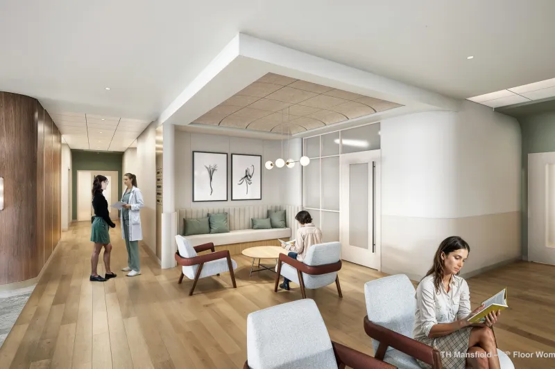 Lobby rendering of the new Maternity Care center coming to Texas Health Hospital Mansfield
