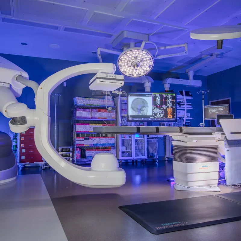 Hybrid OR inside Texas Health Hospital Mansfield, showing the machines inside of it