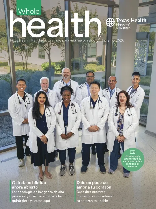 Group of employed providers inside the lobby of Texas Health Hospital Mansfield